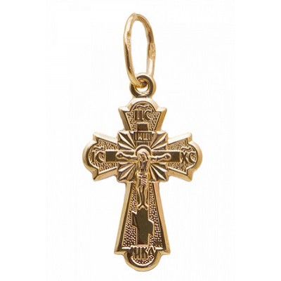 Золотой крестик православный 294237