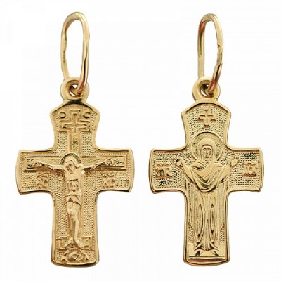 Золотой крестик православный 294300