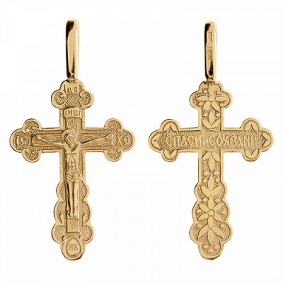 Золотой крестик православный 294305