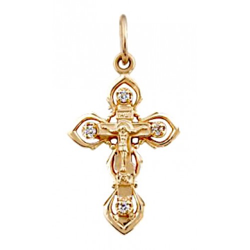 Золотой крестик православный 332570