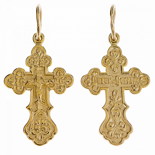 Золотой крестик православный 334332