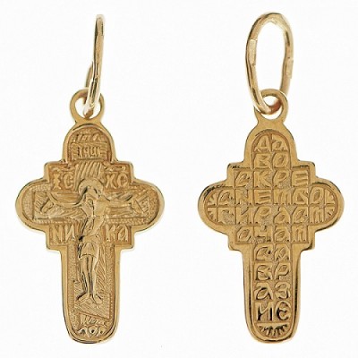 Золотой крестик православный 334333