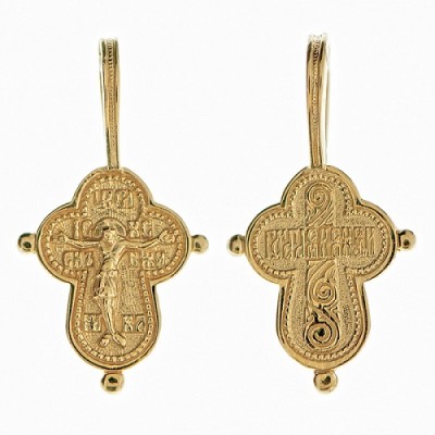 Золотой крестик православный 334344