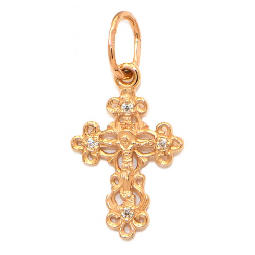 Золотой крестик православный 342201