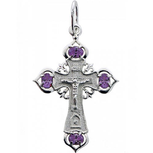 Нательный крест серебряный православный 41230