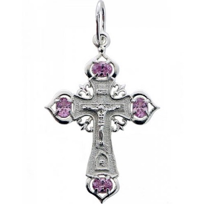 Нательный крест серебряный православный 41231