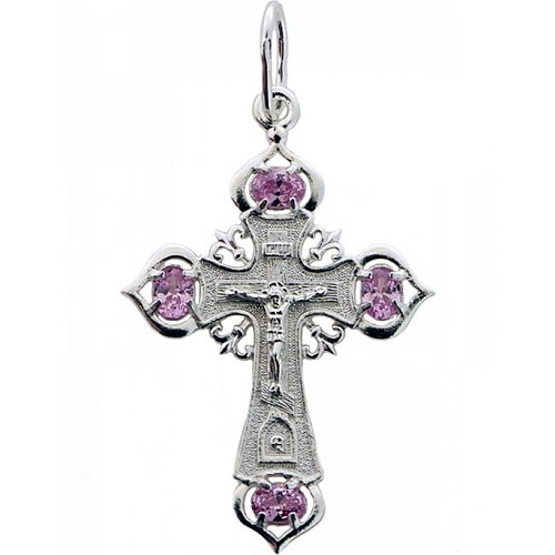 Нательный крест серебряный православный 41231