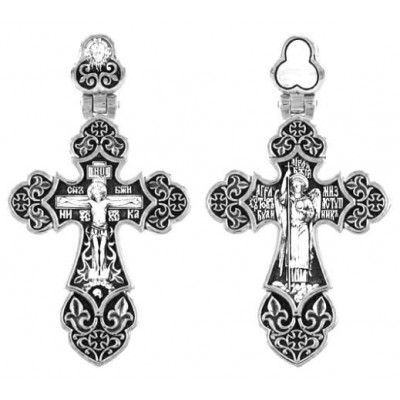Большой серебряный крест с Ангелом Хранителем 15835