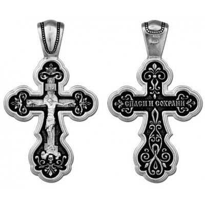 Крест серебряный православный для мужчин и женщин 15840