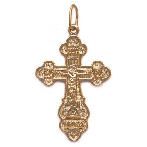 Крестик православный серебряный с позолотой 26359