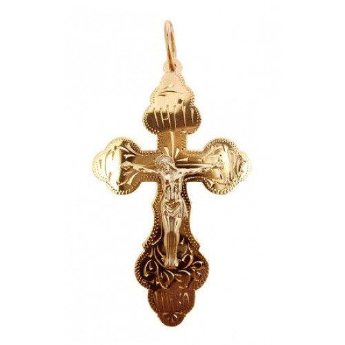 Крест православный большой серебро с позолотой