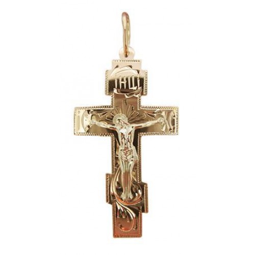 Крест православный большой серебро прямой 26443