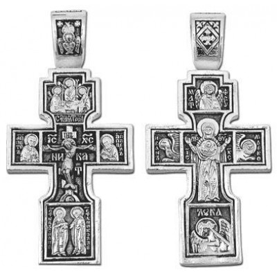 Православный крест из серебра для мужчины 4 Евангелиста Троица 27911