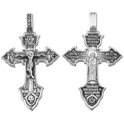Крест серебряный мужской преподобный Сергий 28101