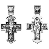 Серебряный крестик с иконой Сергий Радонежский, арт. 36042