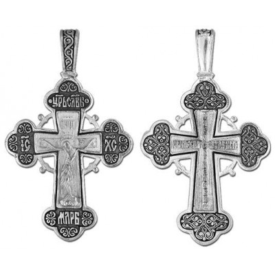 Крест серебряный мужской православный 36864