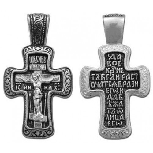 Крест нательный серебряный православный 38144