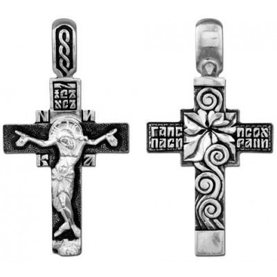 Крестик серебряный прямой православный 40277