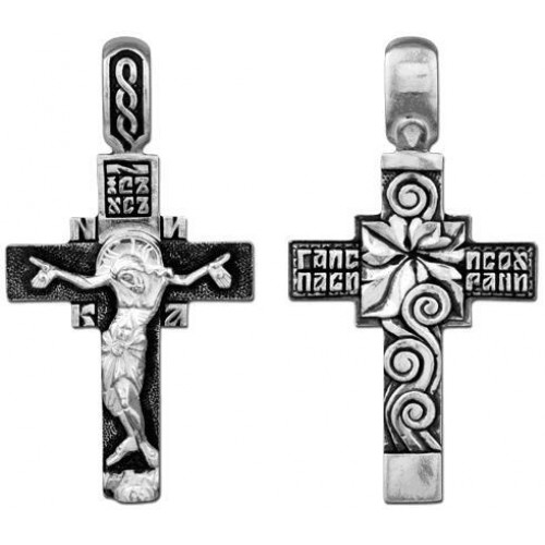 Крестик серебряный прямой православный 40277