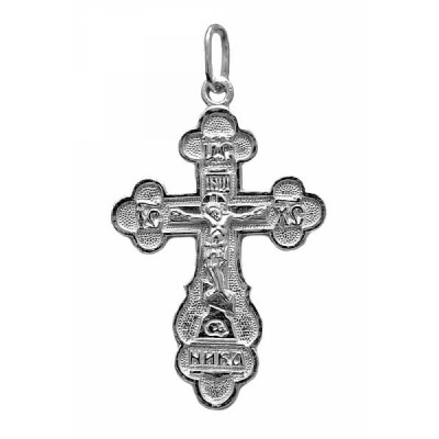 Серебряный крестик нательный православный 40422