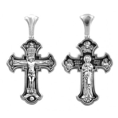Православный серебряный крест мальчику мужчине на крестины 44641