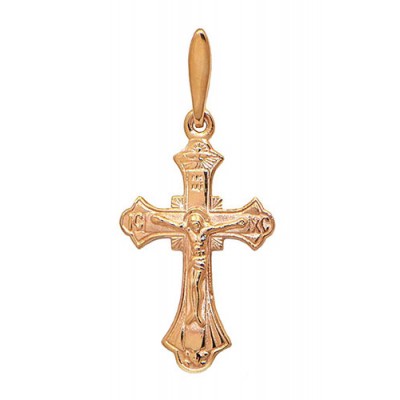 Женский золотой крестик православный 45477