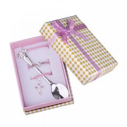 Крестильный набор ложка на крестины девочке 18818