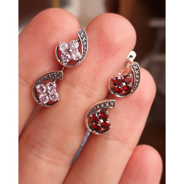 Серьги серебряные с камнями арт. 31523