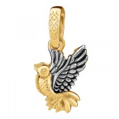 Позолоченная подвеска Петр и Феврония форма Голубь желтая позолота, арт. 333714