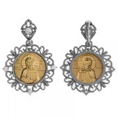 Позолоченная подвеска Николай Чудотворец (диаметр круга 1,5 см), арт. 335886