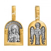 Позолоченная подвеска Мария Магдалина православная (размер 27х13 мм), арт. 336957