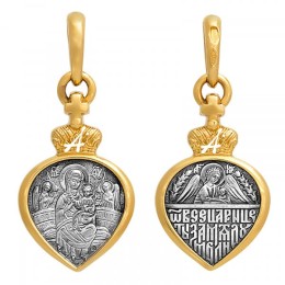 Позолоченная подвеска Ангел Хранитель Всецарица Божия Матерь 337008