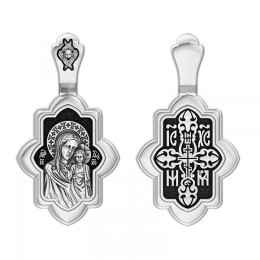 Серебряная подвеска Вифлеемская звезда с иконой Казанская Божия Матерь 342841