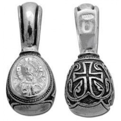 Серебряная подвеска Пасхальное яйцо с иконой Господь Вседержитель 295714