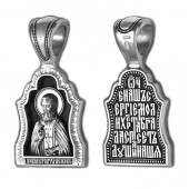 Серебряная подвеска Сергий Радонежский мужская (размер 35х14 мм), арт. 295771