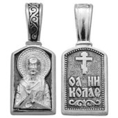 Серебряная подвеска Николай Чудотворец (размер 25х10), арт. 327191