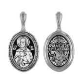 Серебряная подвеска Лариса святая иконка (размер овала 18х13 мм), арт. 327532