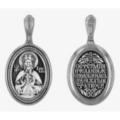 Серебряная подвеска Даниил Столпник литье (размер овала 18х13 мм), арт. 327582