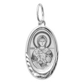 Серебряная подвеска святая Анастасия (размер овала 23х14 мм), арт. 327636