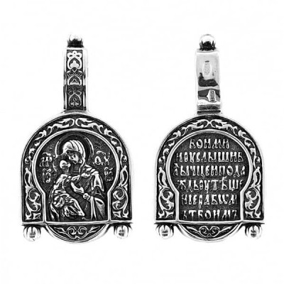 Серебряная подвеска Владимирская Божия Матерь