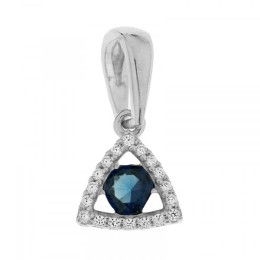 Треугольная серебряная подвеска на цепочку с фианитами 339918