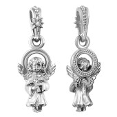 Серебряная подвеска фигурка Ангелок с нимбом, арт. 341256