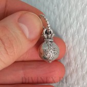 Серебряная подвеска Мешок с деньгами и молитва Николаю Чудотворцу кулон две створки на цепочку, арт. 341873