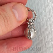 Серебряная подвеска Мешок с деньгами и молитва Николаю Чудотворцу кулон две створки на цепочку, арт. 341873
