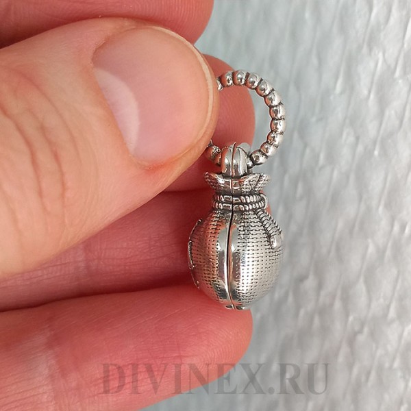 Серебряная подвеска Мешок с деньгами 341873
