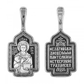 Серебряная подвеска Пантелеимон Целитель, арт. 344256
