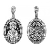 Серебряная подвеска Игорь овальная иконка вес 4.54 грамма, арт. 344259