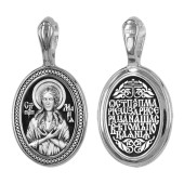 Серебряная подвеска Мария Египетская святая литье (размер овала 18х13 мм), арт. 346299