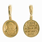Золотая подвеска Матрона Московская (диаметр круга d=10 mm), арт. 334376