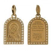 Золотая подвеска Владимирская Божия Матерь, арт. 341363